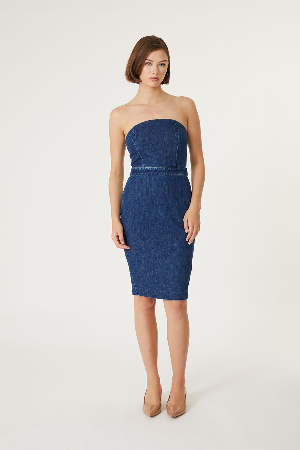level 99 denim dress dress jean Level 99 Julien Denim Snap Dress available in Mapleton