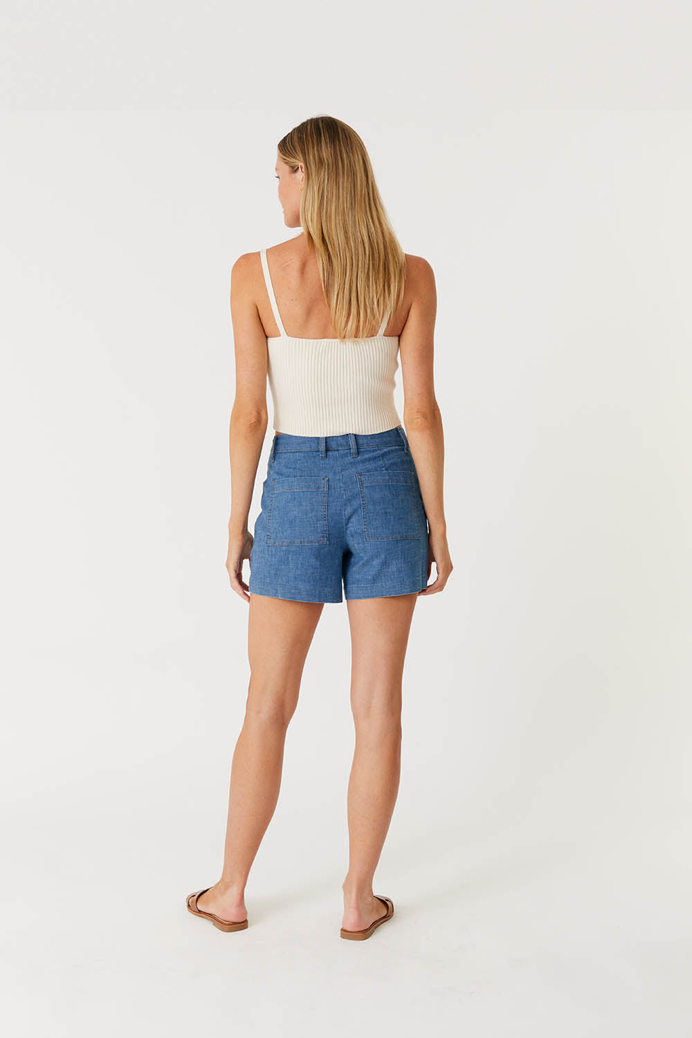 Denim by Nature™ Sophia Exposed Button Short