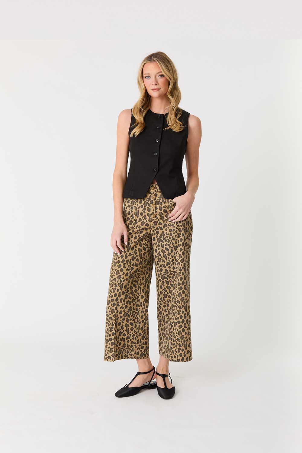 Sophia Effortless Leopard Print Pant