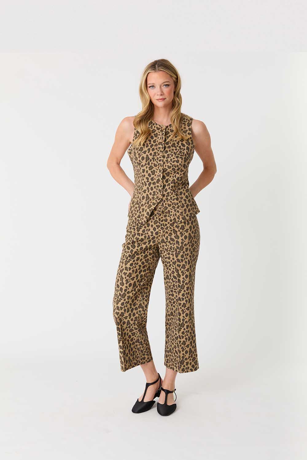 Annabelle Leopard Print Crop Wide Leg