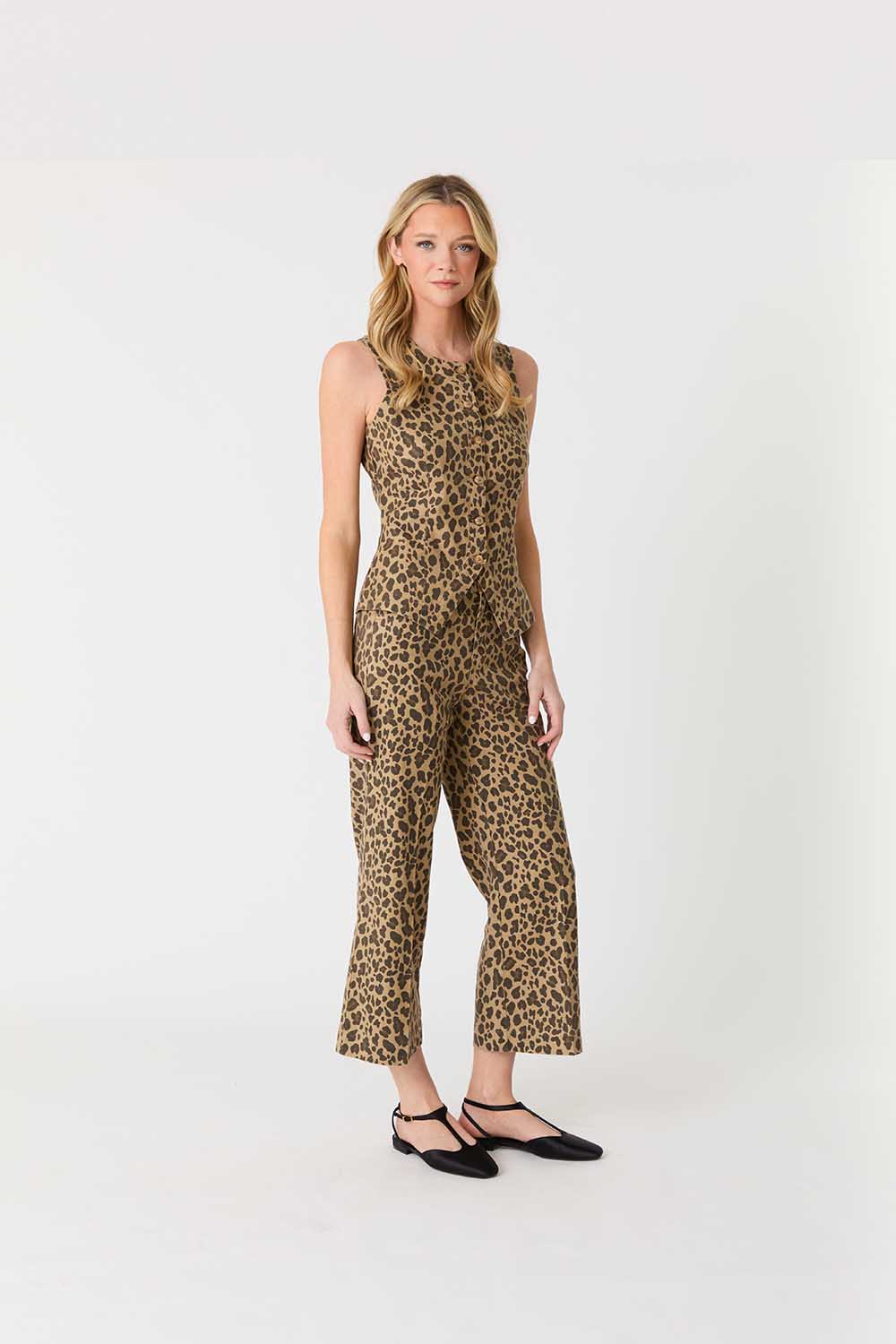 Annabelle Leopard Print Crop Wide Leg