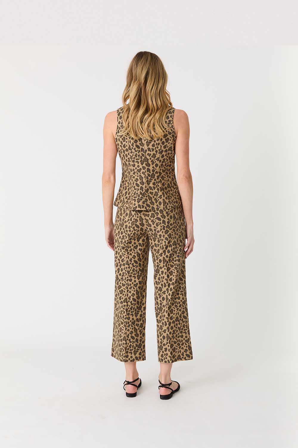Annabelle Leopard Print Crop Wide Leg