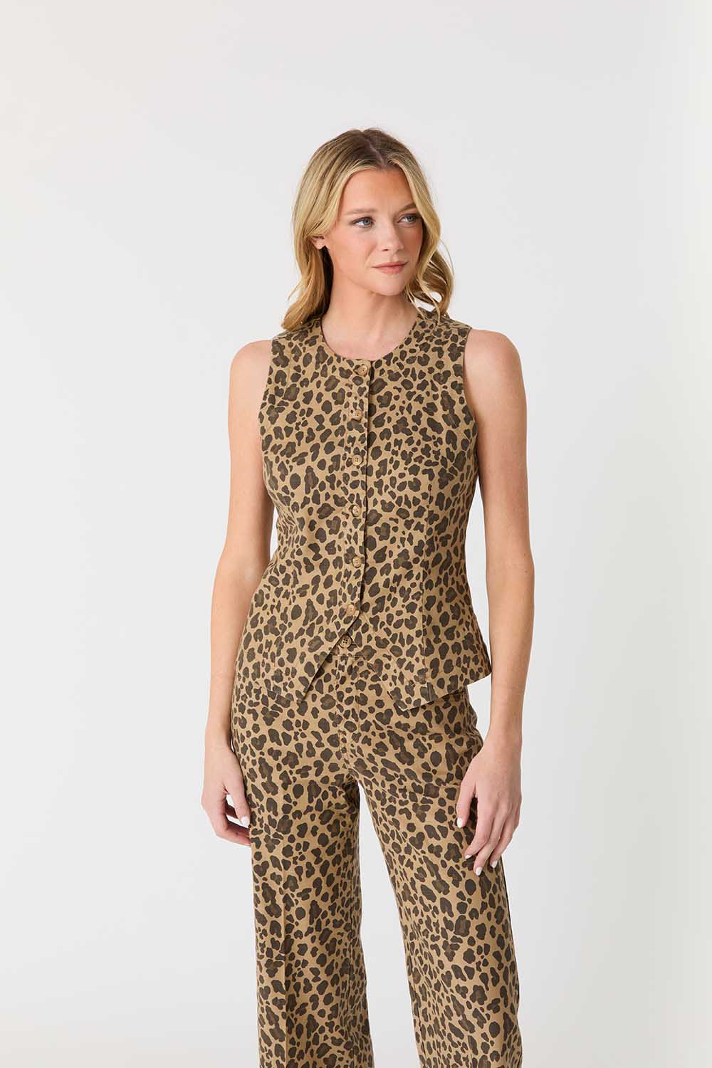 Sophia Leopard Print Vest