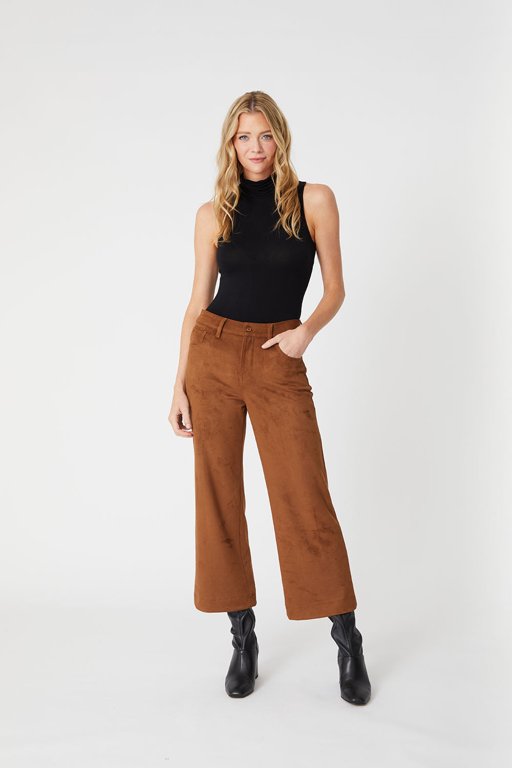 Annabelle Vegan Faux Suede Wide Leg
