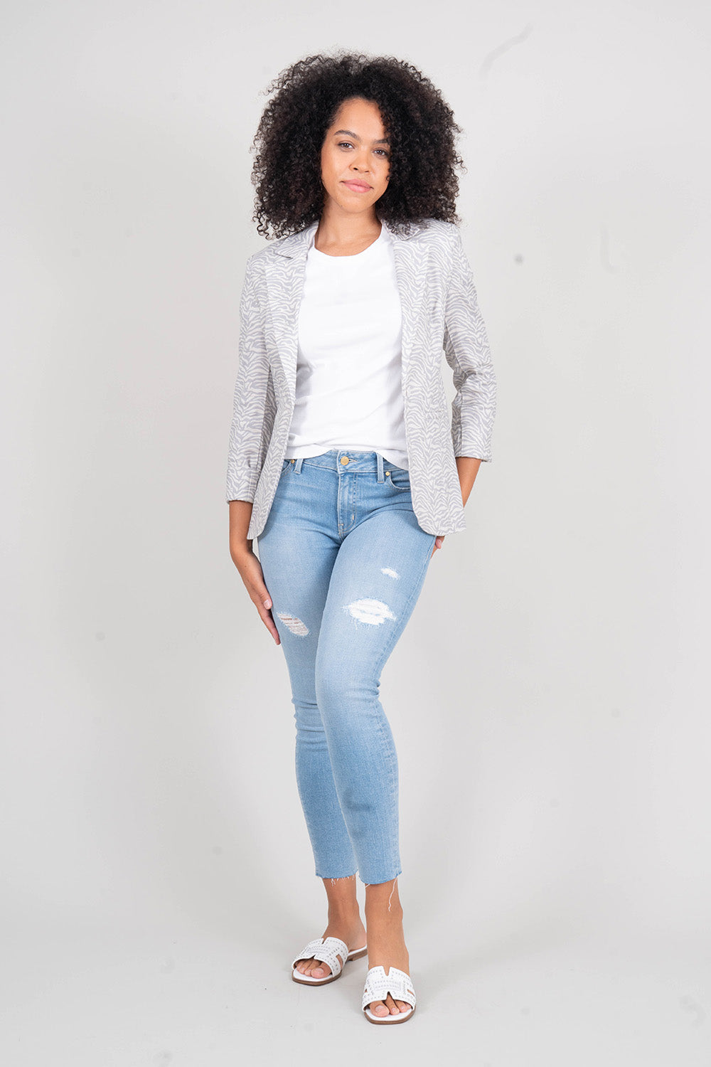 Loretta Zebra Print Blazer - level99jeans