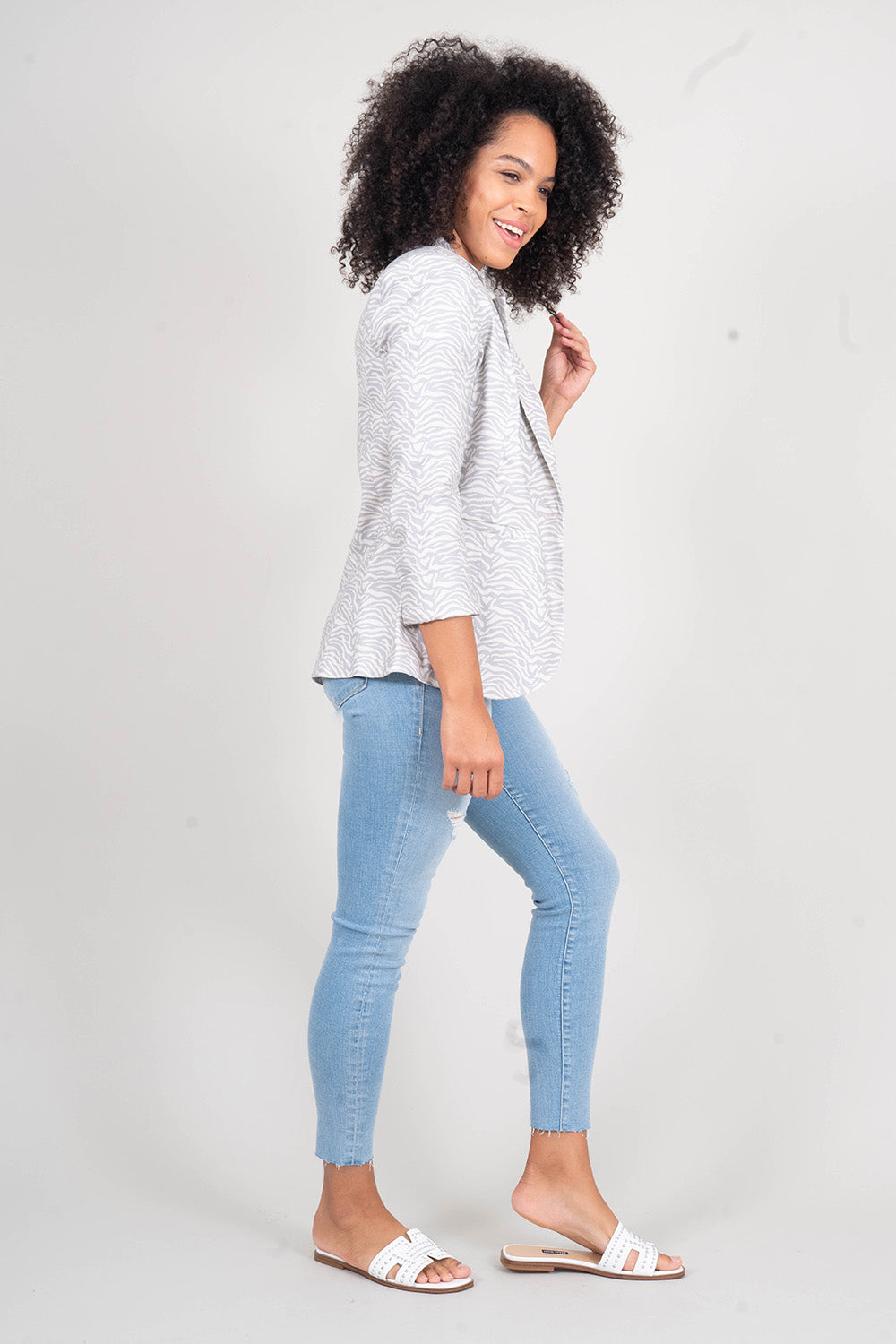 Loretta Zebra Print Blazer - level99jeans