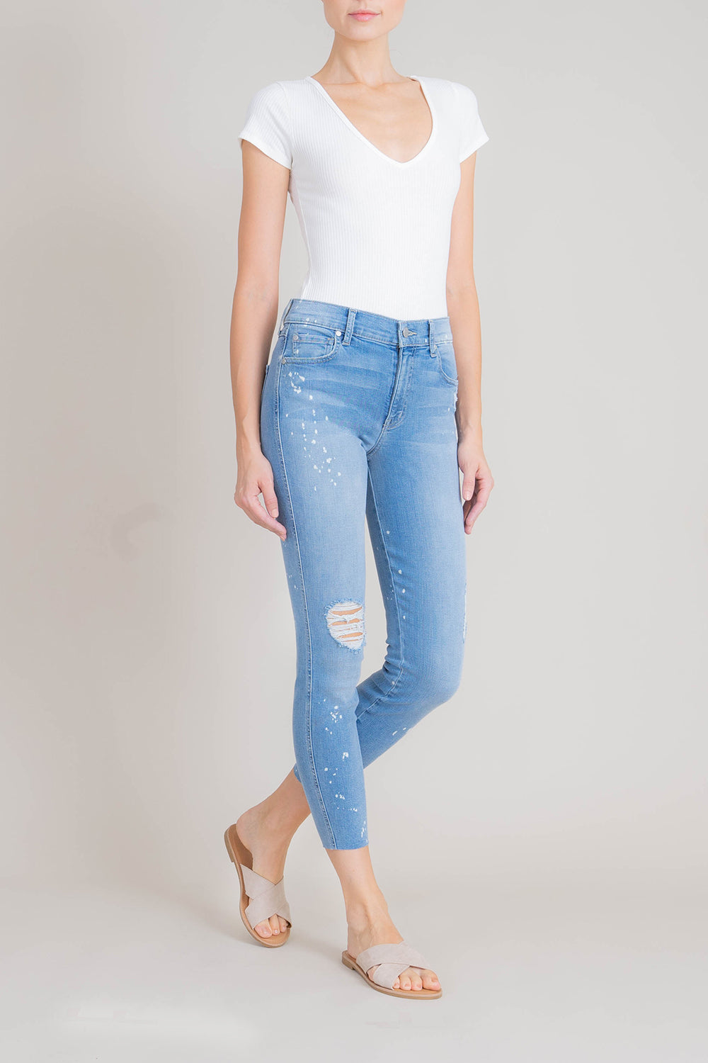 Janie High Rise Raw Hem Skinny - level99jeans