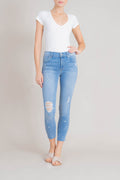 Janie High Rise Raw Hem Skinny - level99jeans