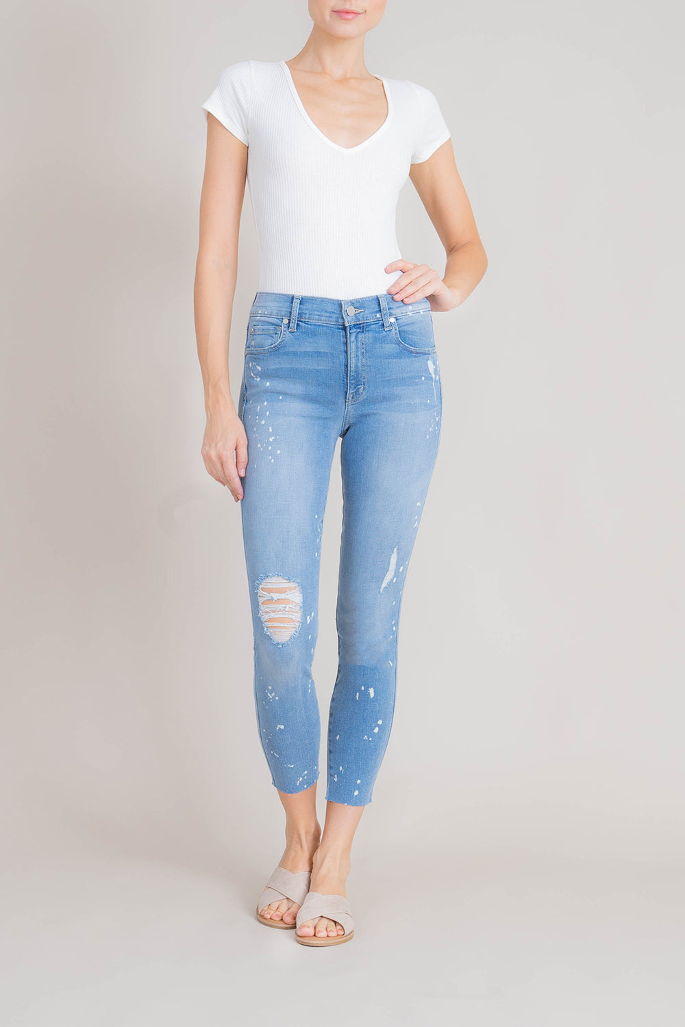 Janie High Rise Raw Hem Skinny - level99jeans