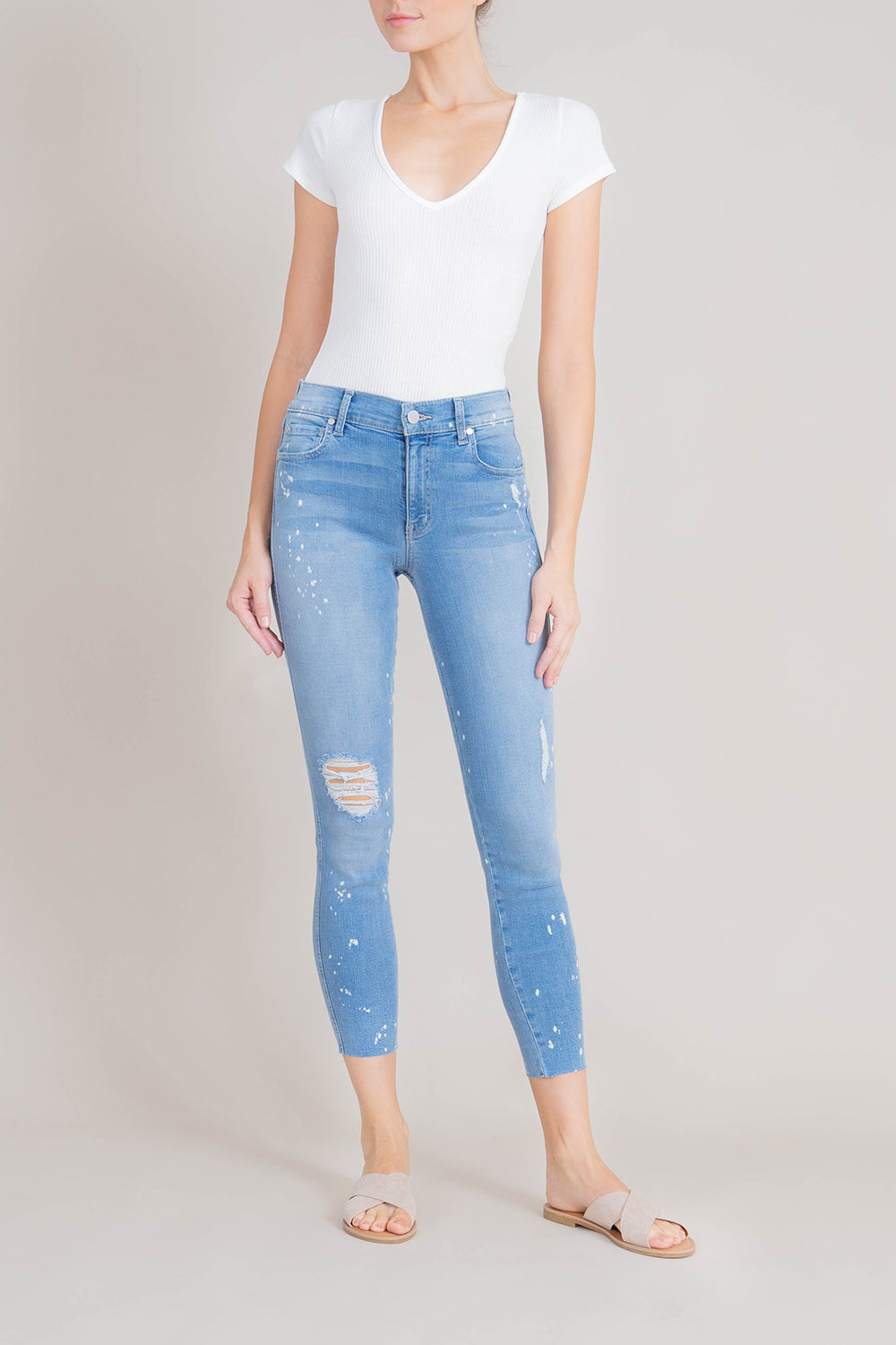 Janie High Rise Raw Hem Skinny - level99jeans