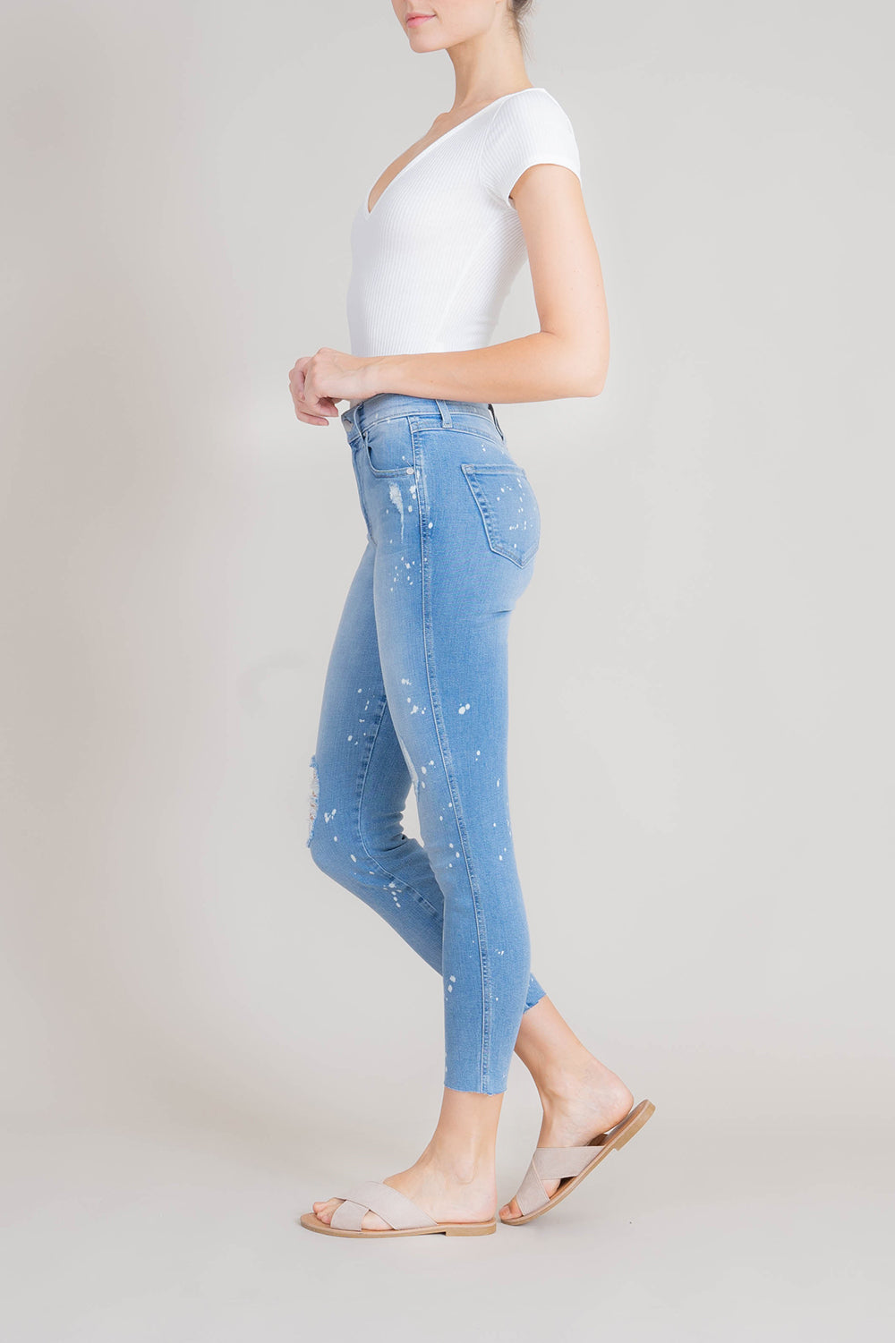 Janie High Rise Raw Hem Skinny - level99jeans