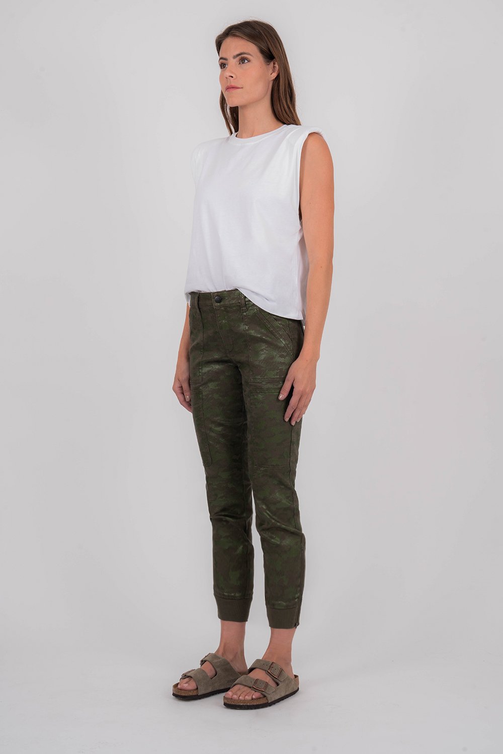 Angie Glossy Camo Jogger