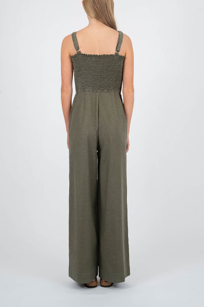 Marine Smocked Jumpsuit