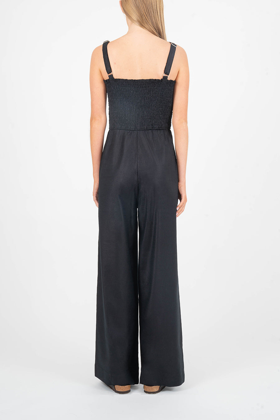 Marine Smocked Jumpsuit