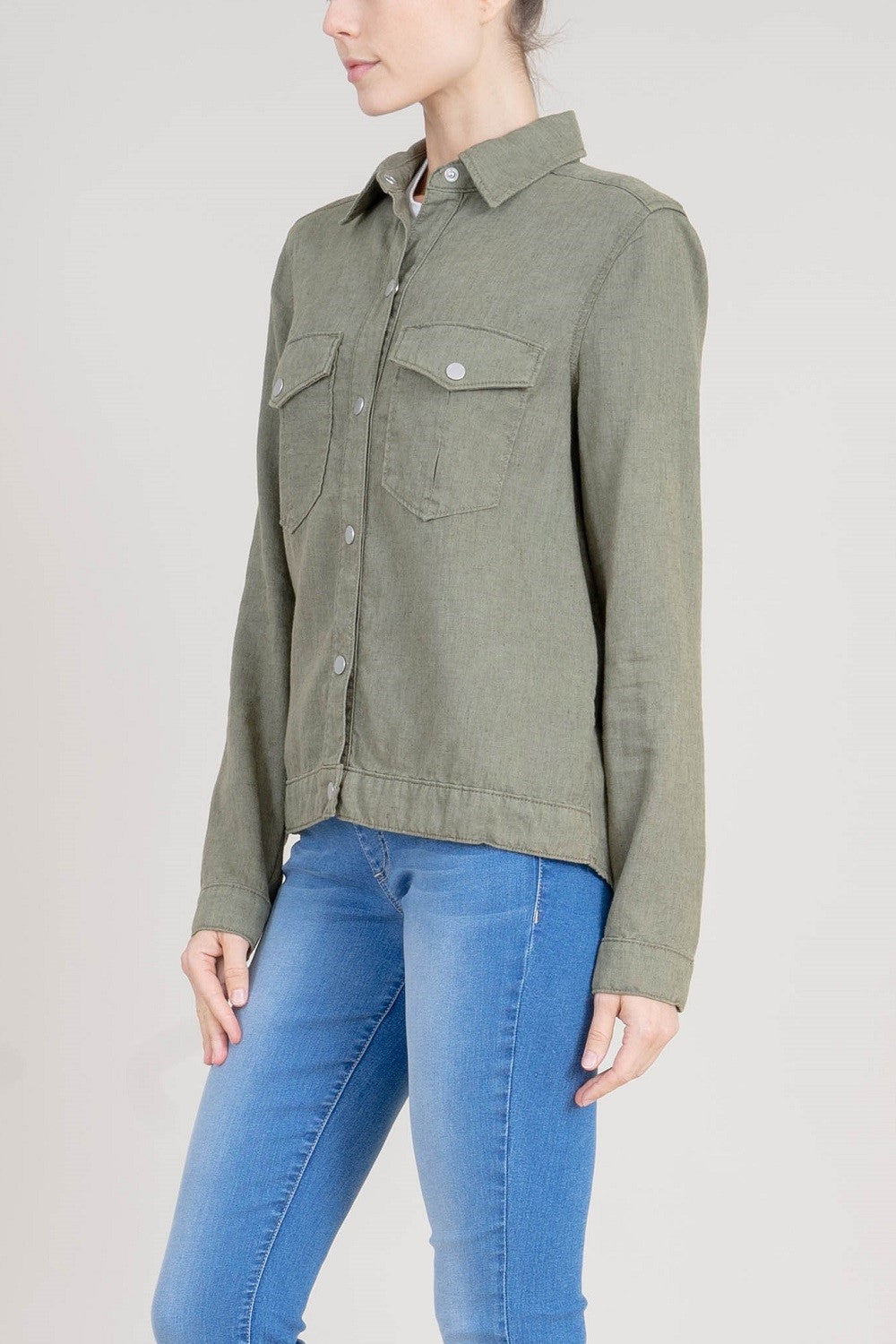 Gwen Linen Tencel Lightweight Chore Jacket - level99jeans