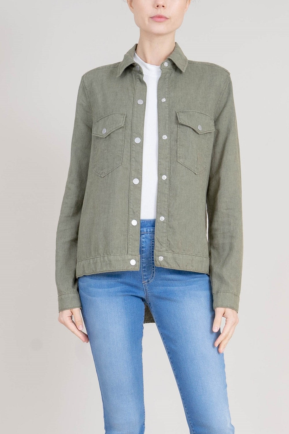 Gwen Linen Tencel Lightweight Chore Jacket - level99jeans