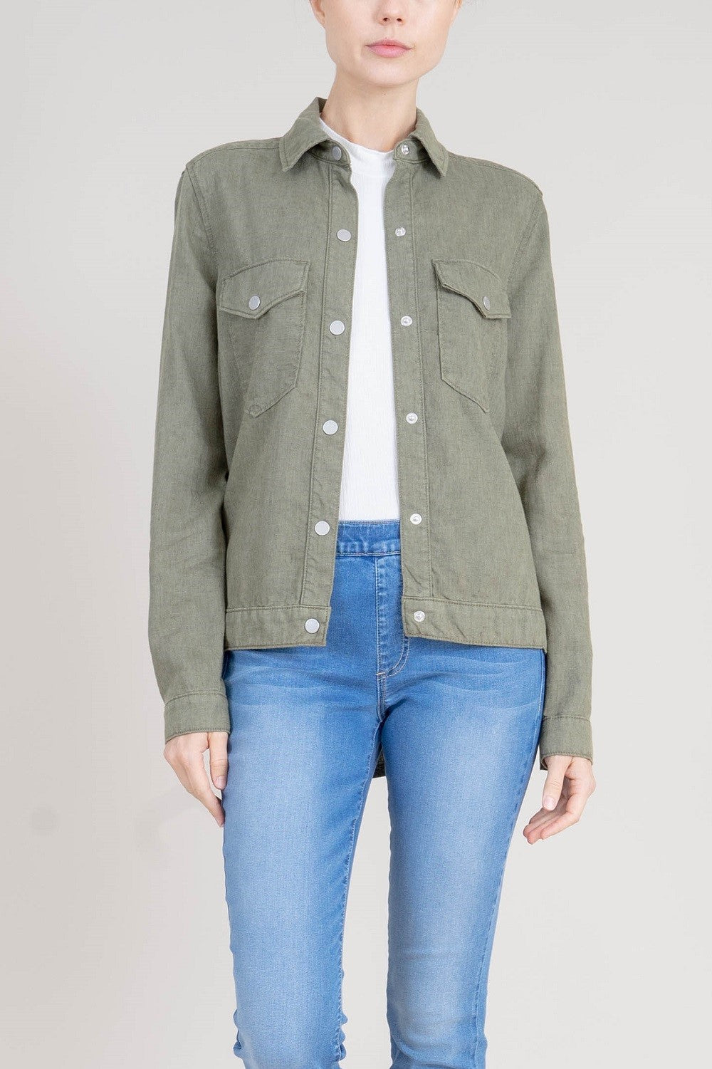 Gwen Linen Tencel Lightweight Chore Jacket - level99jeans