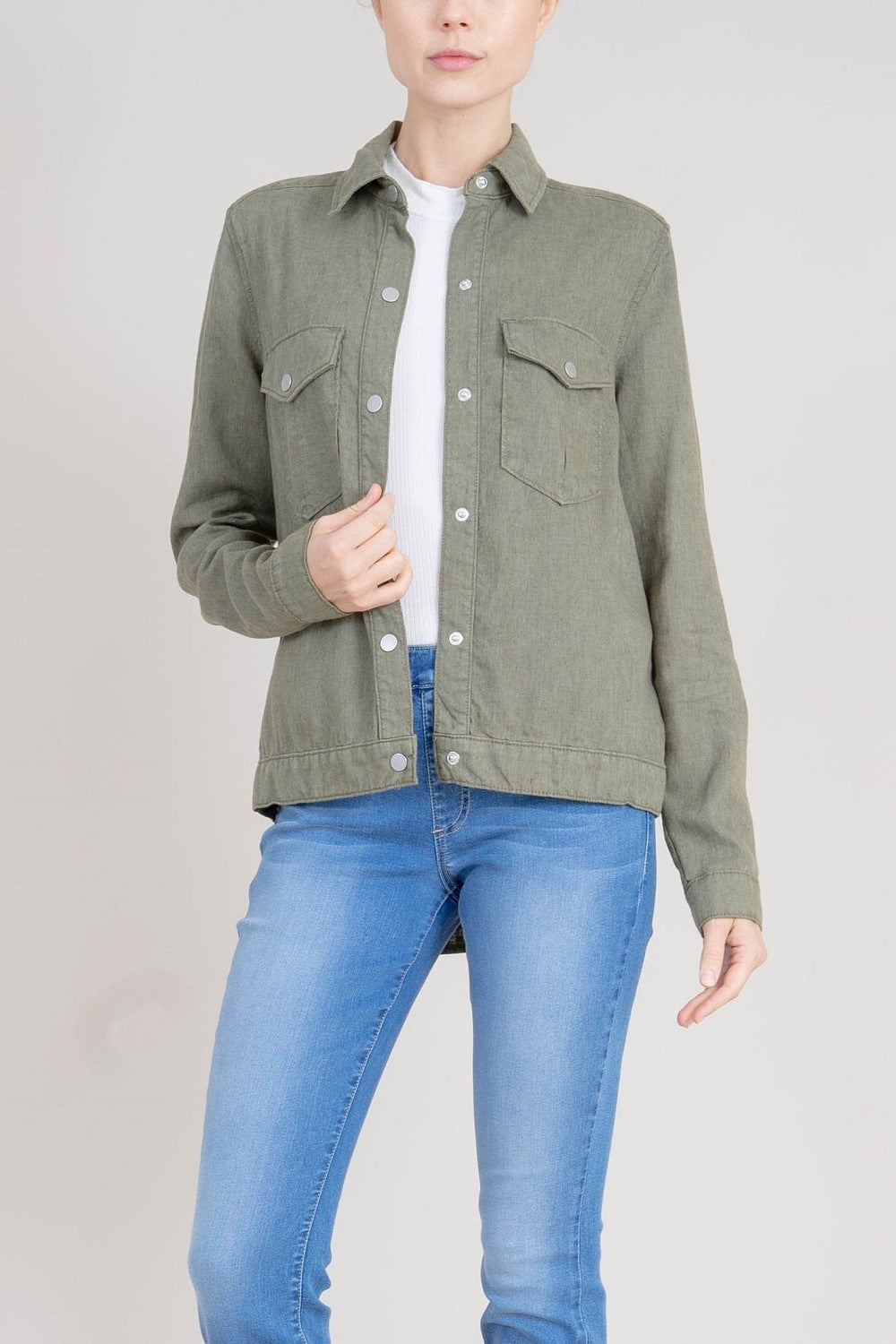 Gwen Linen Tencel Lightweight Chore Jacket - level99jeans