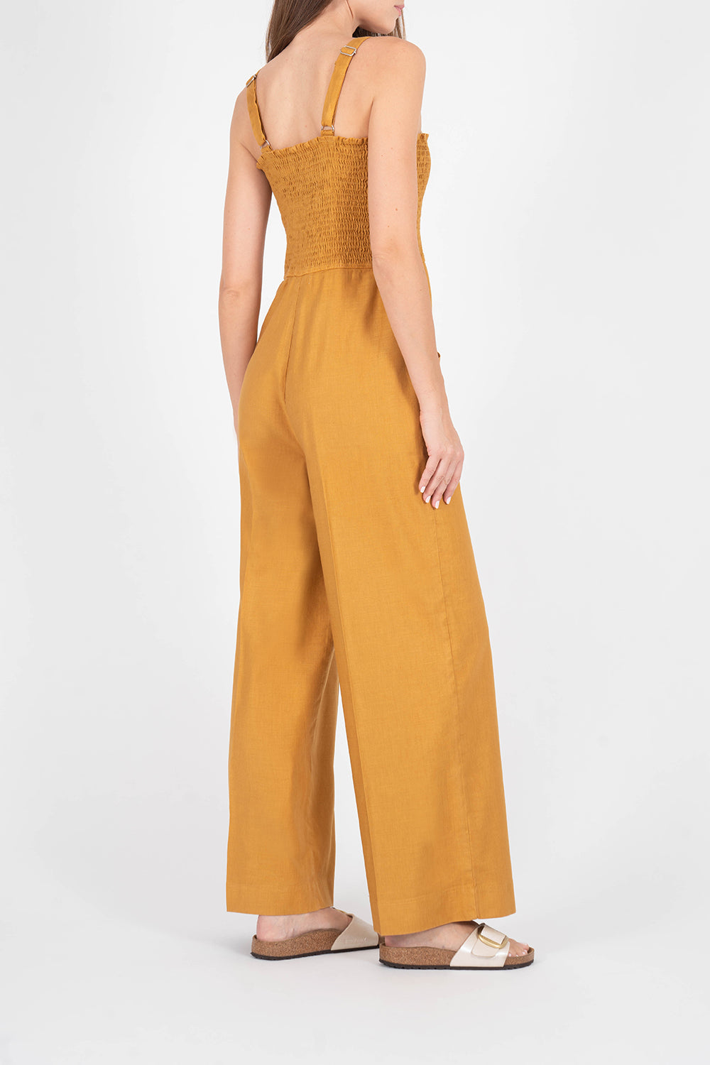 Marine Smocked Jumpsuit