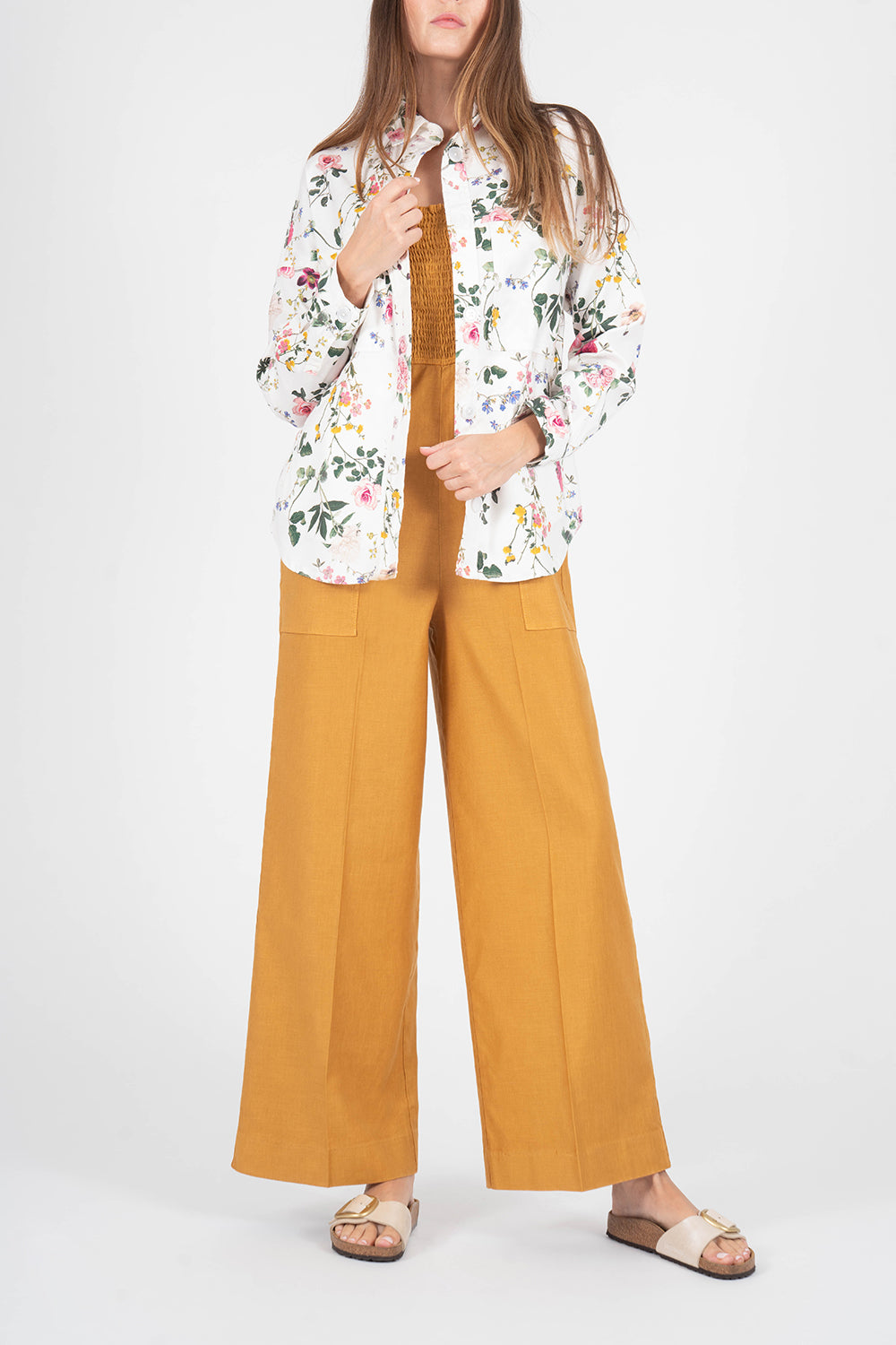 Marine Smocked Jumpsuit